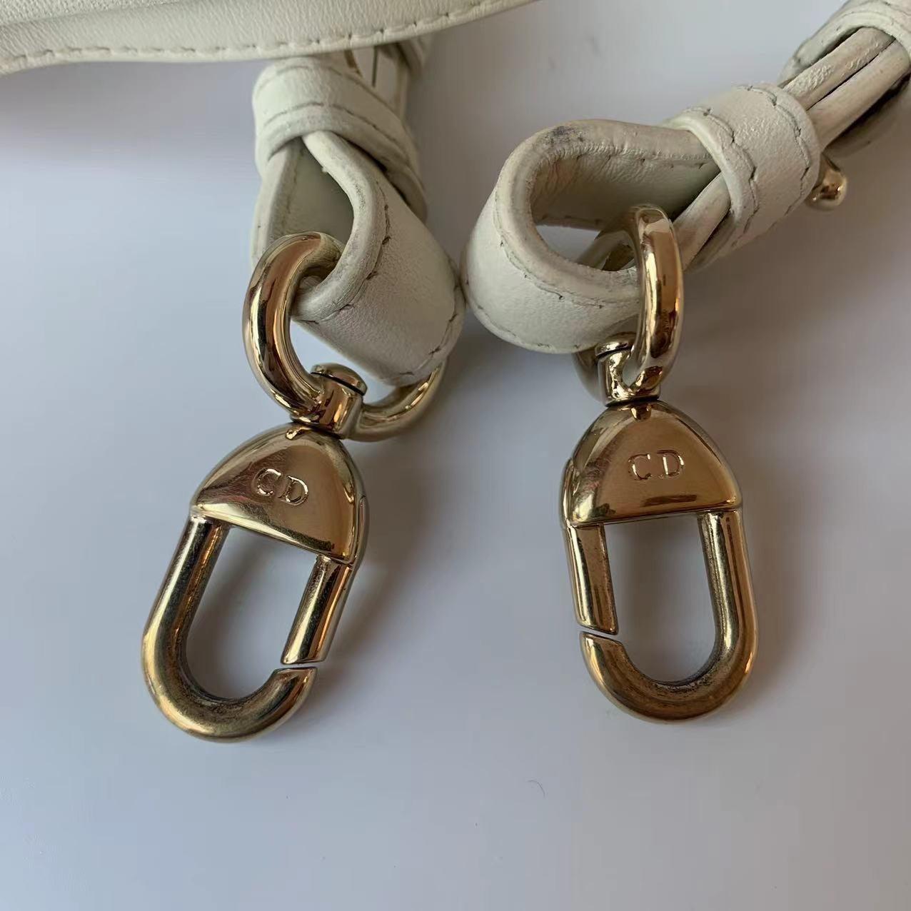 Lady Dior Small My Abcdior White Ecru Lambskin Cannage Leather 10