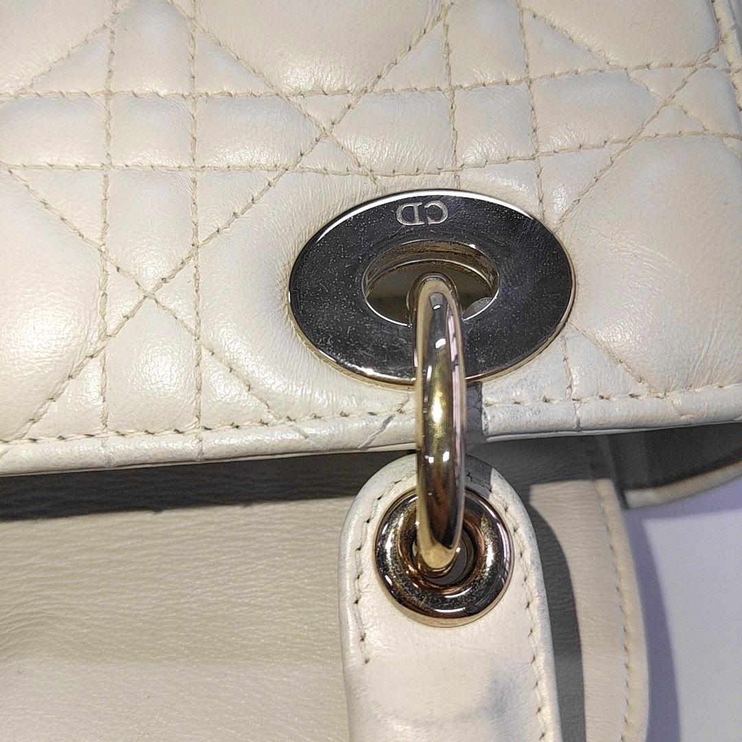 Lady Dior Small My Abcdior White Ecru Lambskin Cannage Leather 10
