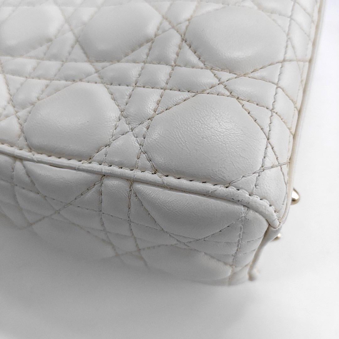 Lady Dior Small My Abcdior White Ecru Lambskin Cannage Leather 11