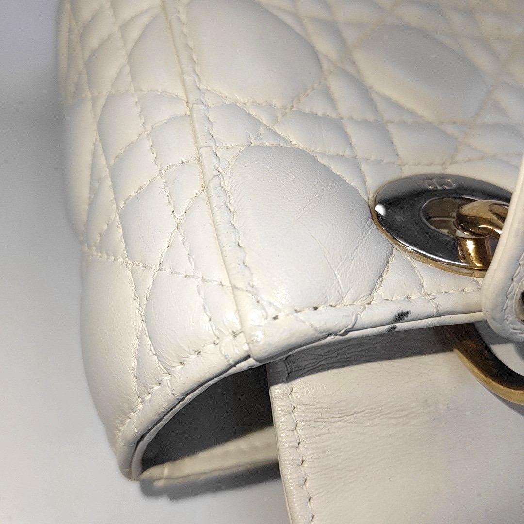 Lady Dior Small My Abcdior White Ecru Lambskin Cannage Leather 12