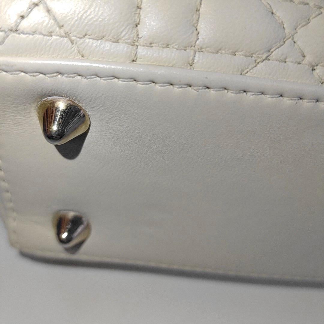 Lady Dior Small My Abcdior White Ecru Lambskin Cannage Leather 13