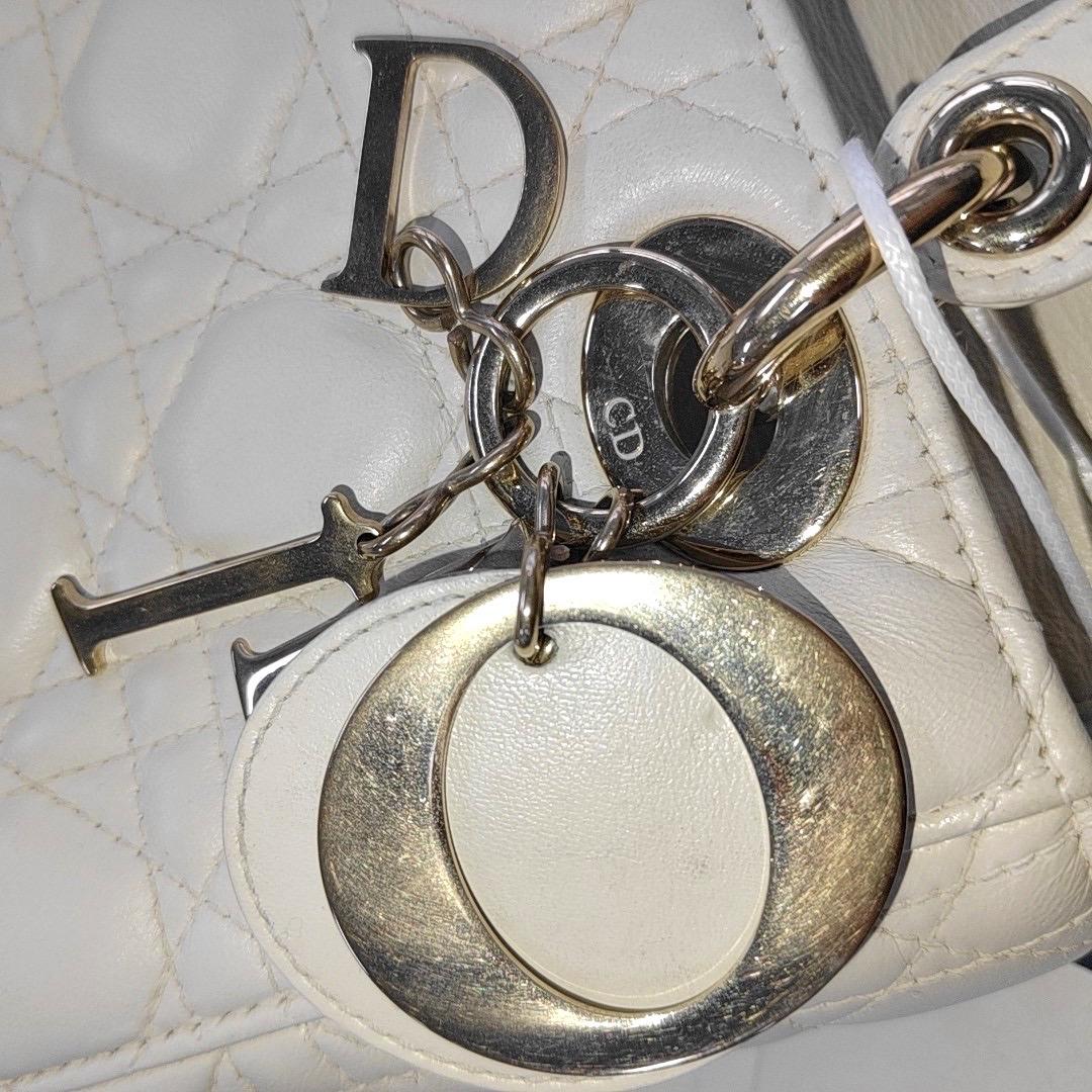 Lady Dior Small My Abcdior White Ecru Lambskin Cannage Leather 15