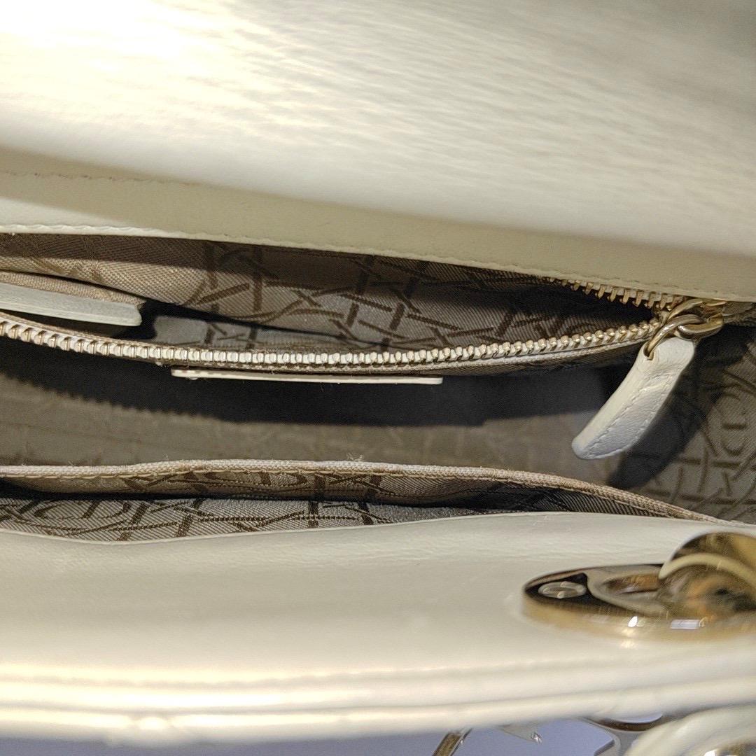 Lady Dior Small My Abcdior White Ecru Lambskin Cannage Leather 4
