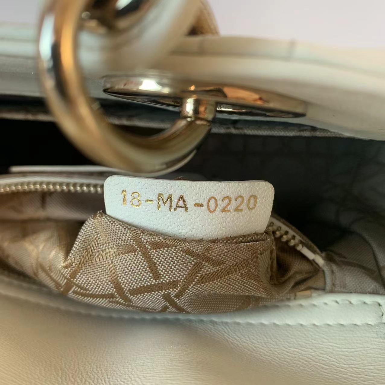 Lady Dior Small My Abcdior White Ecru Lambskin Cannage Leather 5