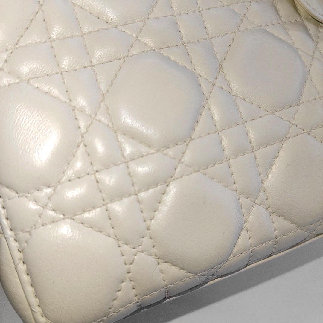 Lady Dior Small My Abcdior White Ecru Lambskin Cannage Leather 5