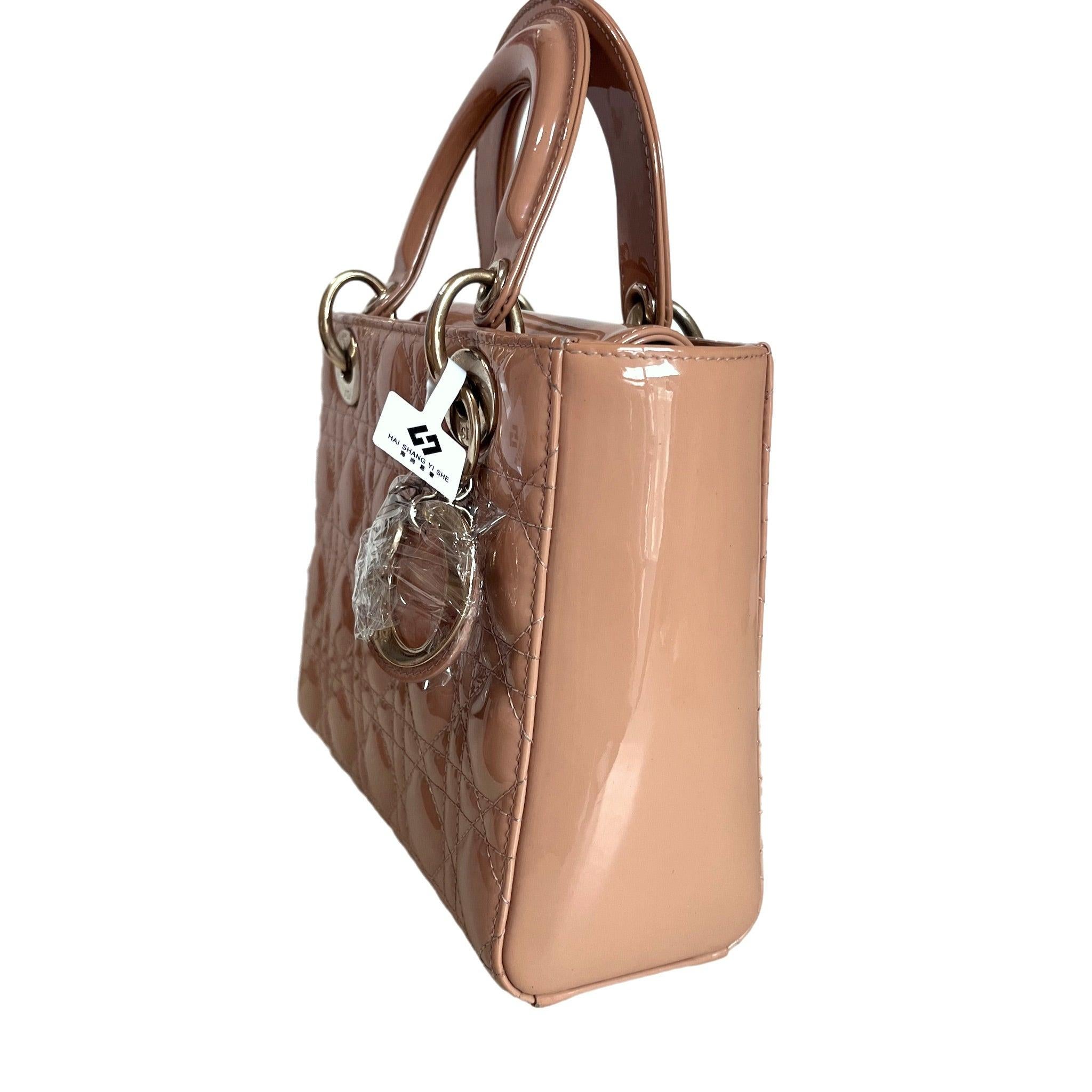 Lady Dior Small Nude Beige Patent Leather with Strap 1