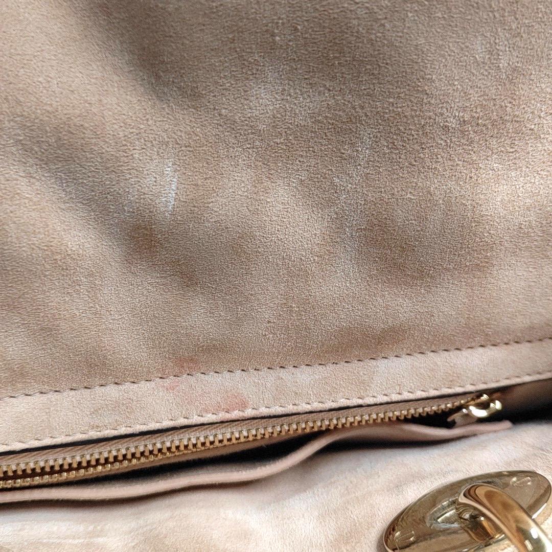 Lady Dior Small Supple Calfskin Leather Gold Cannage Handbag with Strap For Sale 5