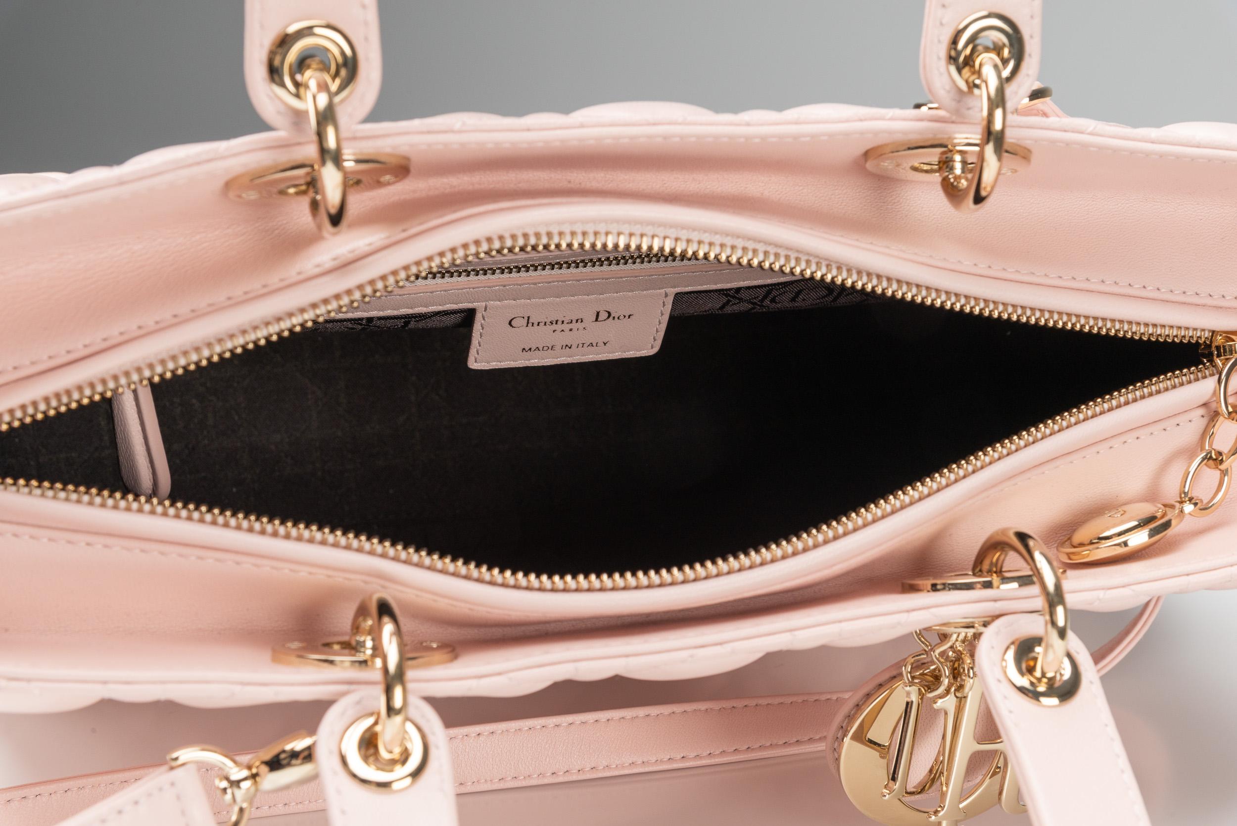 Lady Dior Tote Bag Large Light Pink Christian Dior For Sale 6