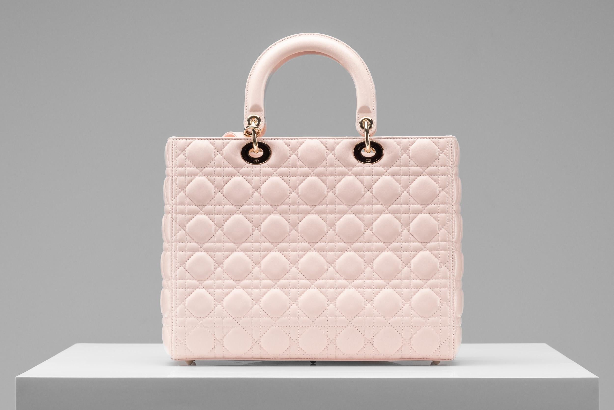 Women's or Men's Lady Dior Tote Bag Large Light Pink Christian Dior