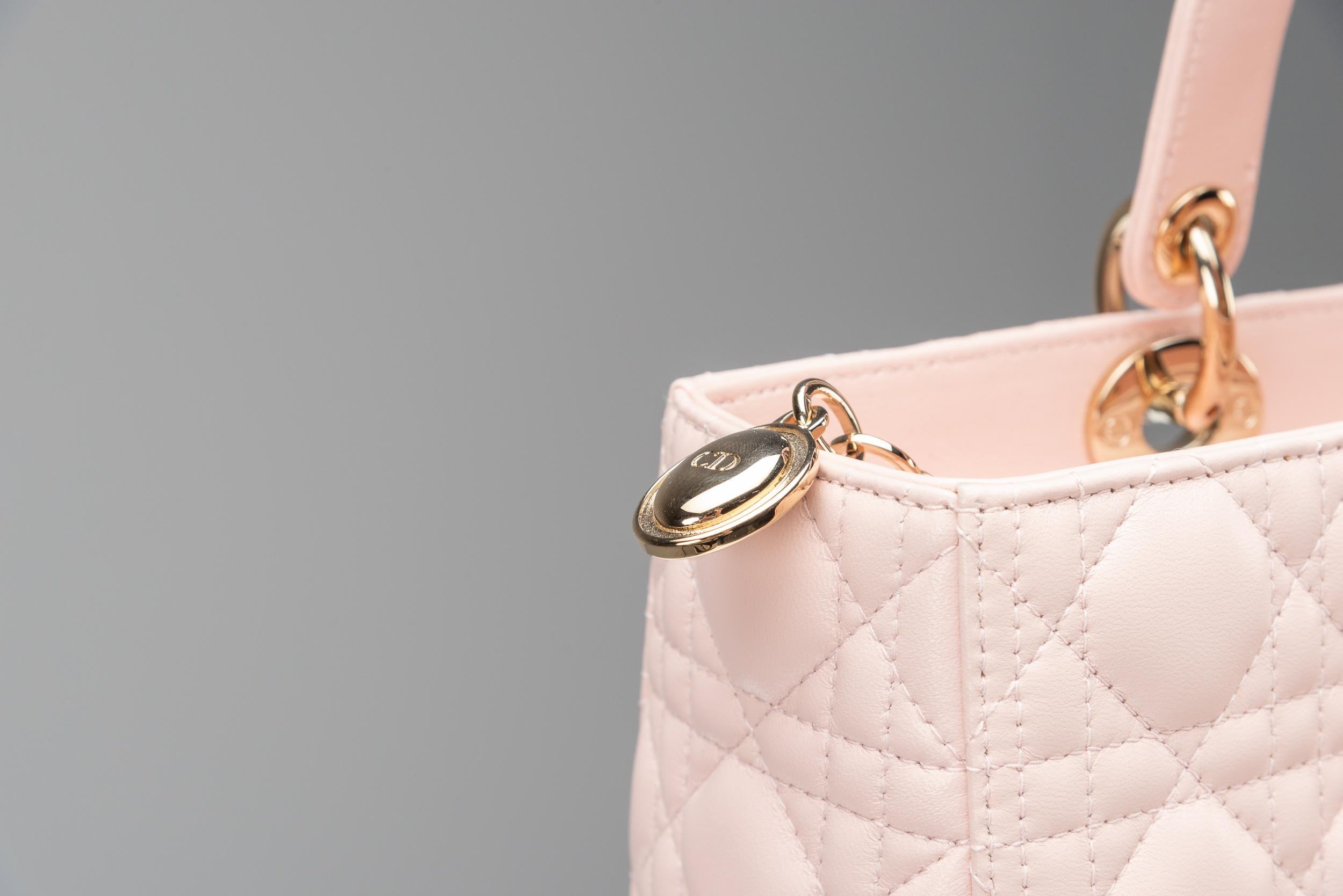 Lady Dior Tote Bag Large Light Pink Christian Dior For Sale 3