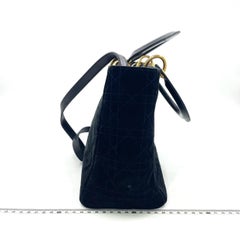 Lady Dior Vintage Medium Black Suede Leather Gold Hardware 1997