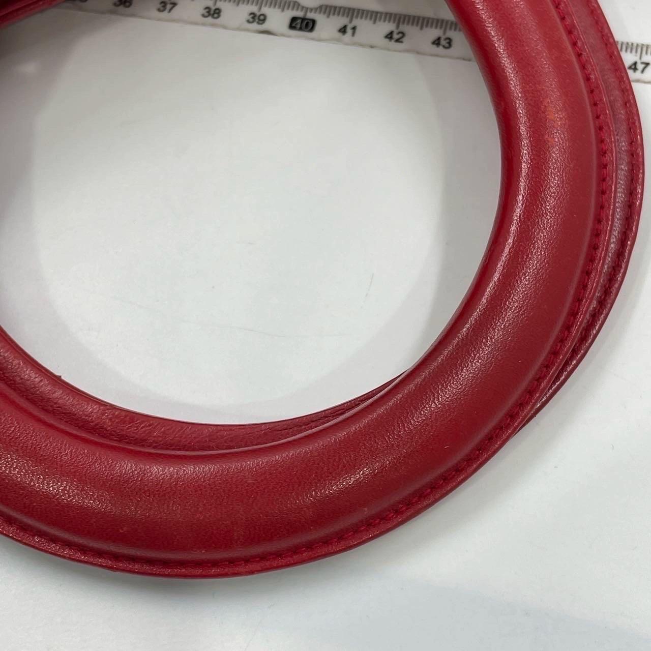 Lady Dior Vintage Medium Rouge en cuir d'agneau et or en vente 3