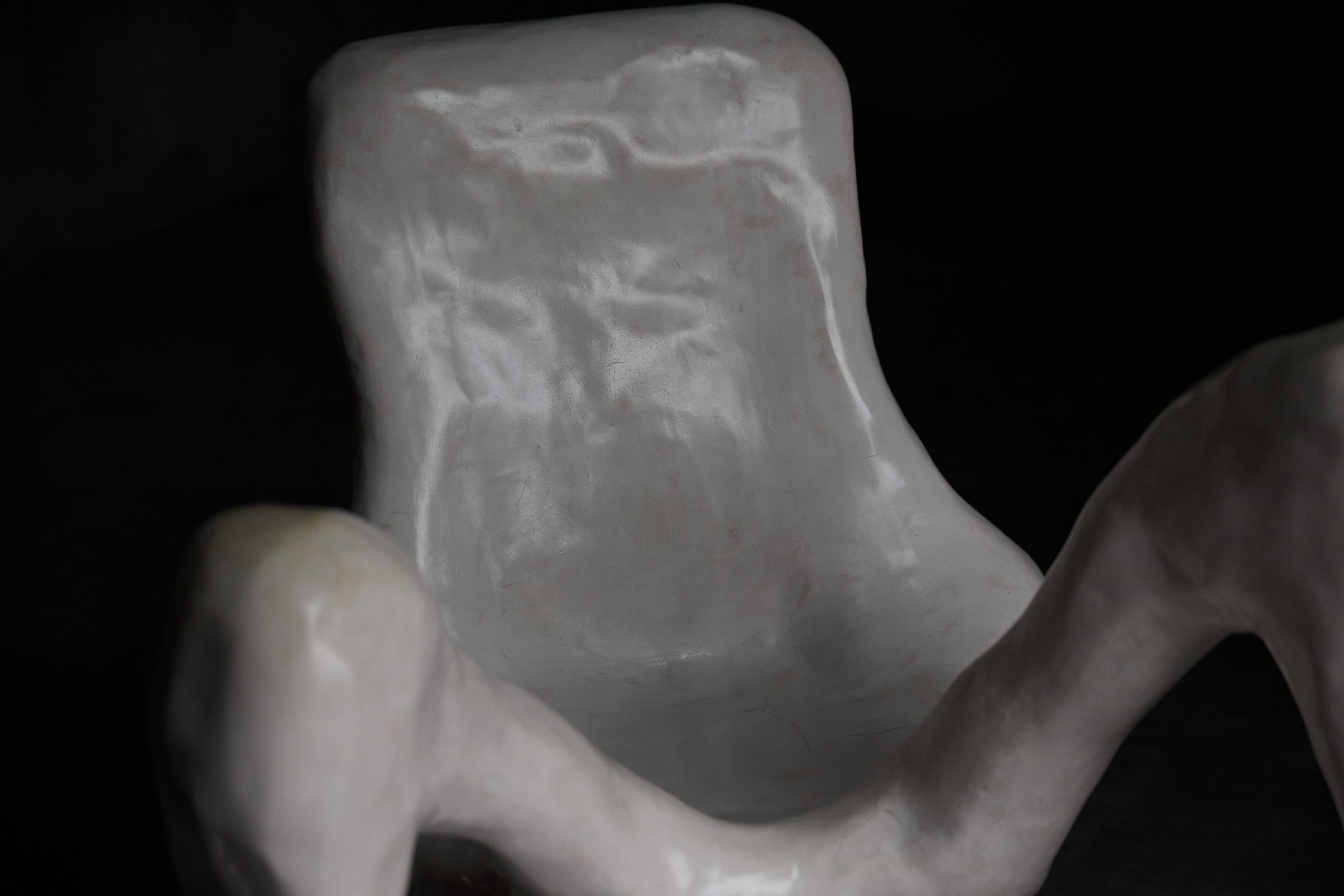 The ‘Lady Duchess’ chair, designed by Anna Aagaard Jensen in 2018, challenges societal norms about gender, space, and power. Reserved exclusively for women, the chair compels its sitter to adopt a posture often associated with masculinity: leaning