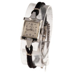 Lady Elgin 14k White Gold Handwinding Wristwatch w/ Cord Band