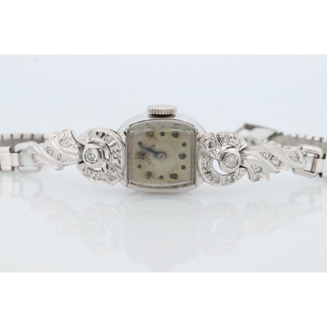 Lady Elgin Uhr. Lord Elgin Handgefertigte Damenarmbanduhr aus Platin und Diamanten. 3