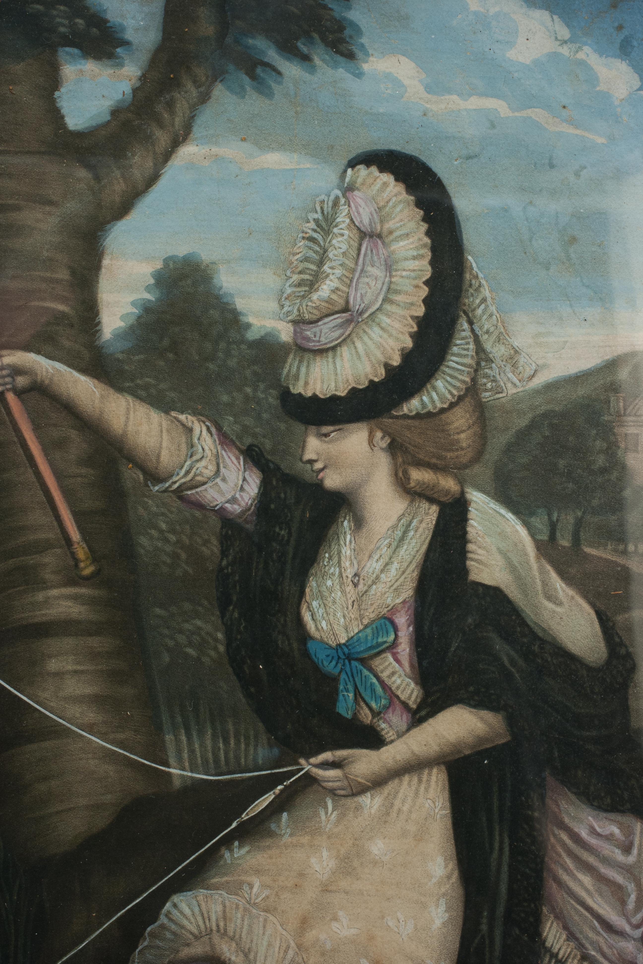 Peinture d'une femme pêchant à la mouche en vente 1