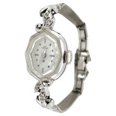 Orologio da polso da cocktail Hamilton in oro bianco 14 carati con accenti di diamanti