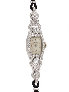 Lady Hamilton Platinum Diamond Manual Wind Wristwatch 1.50ct, circa 1950s