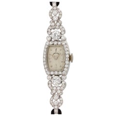 Lady Hamilton Platinum Diamond Manual Wind Wristwatch 1.50ct, circa 1950s