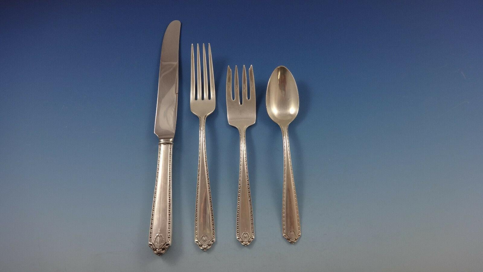 Lady Hilton by Westmorland Sterling Silver flatware set, 37 pieces. This set includes:

8 knives, 8 3/4