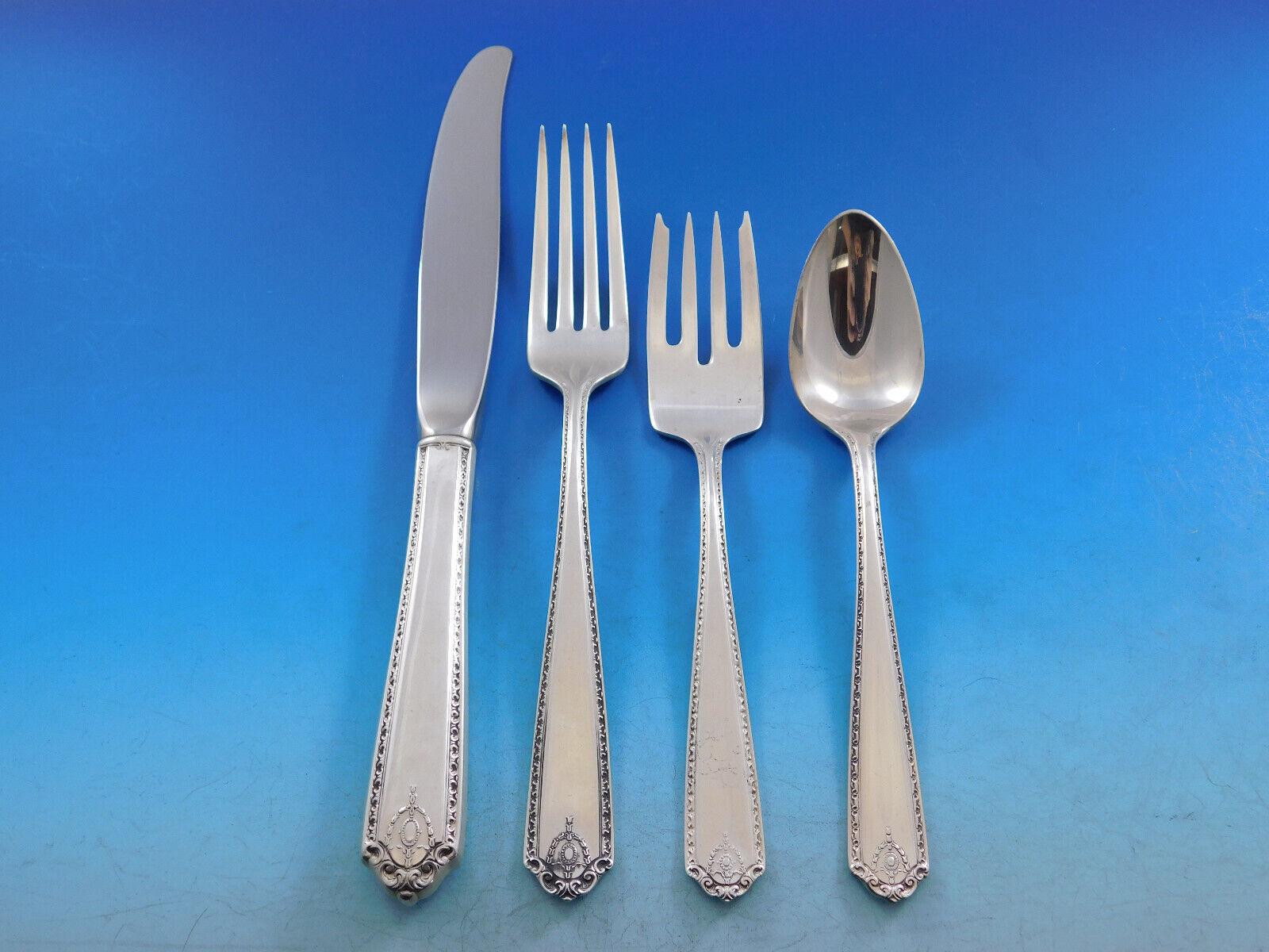 Lady Hilton by Westmorland Sterling Silver Flatware Set for 12 Service 90 Pieces In Excellent Condition For Sale In Big Bend, WI