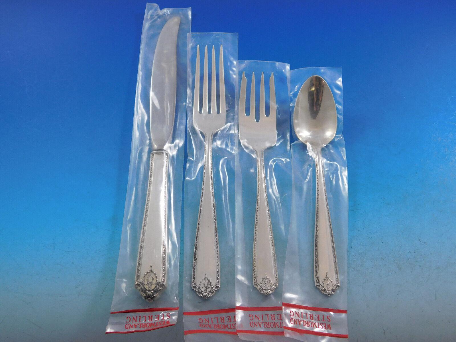 Lady Hilton by Westmorland Sterling Silver Flatware Set for 8 Service 53 Pcs New In Excellent Condition For Sale In Big Bend, WI