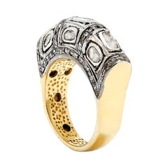 Anello Lady Jagger con diamante taglio singolo e sovrapposizione in oro 22 carati