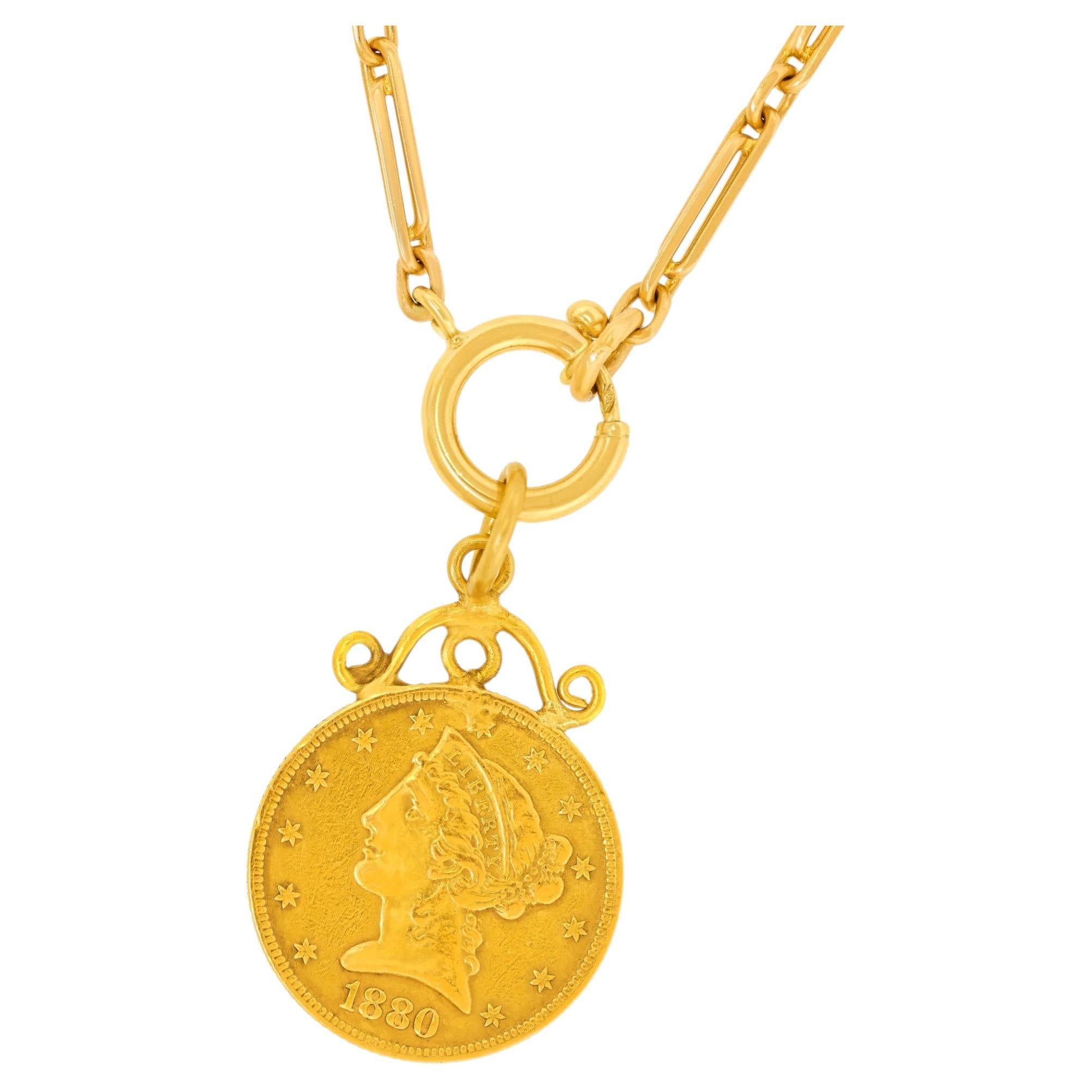 Lady Liberty Five Dollar Gold Piece Talisman For Sale