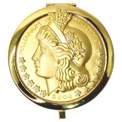 Retro Lady Liberty Millennium Coin Mirror Compact