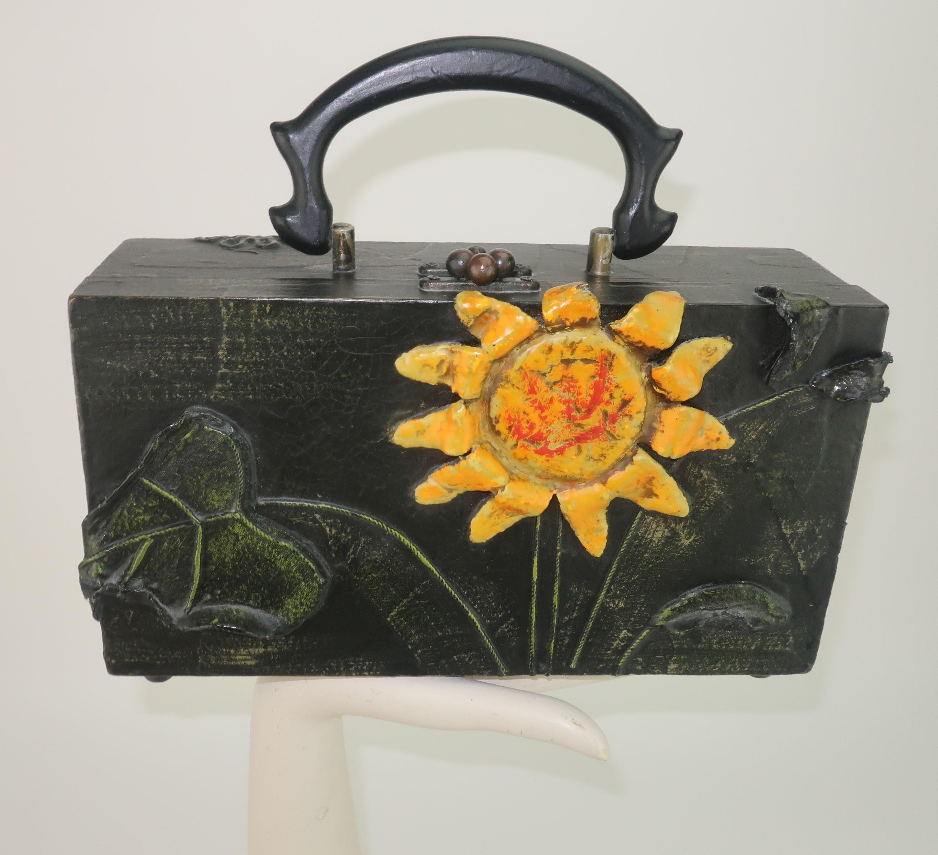 Lady London Papier Mache Sunflower Box Handbag, 1970 7