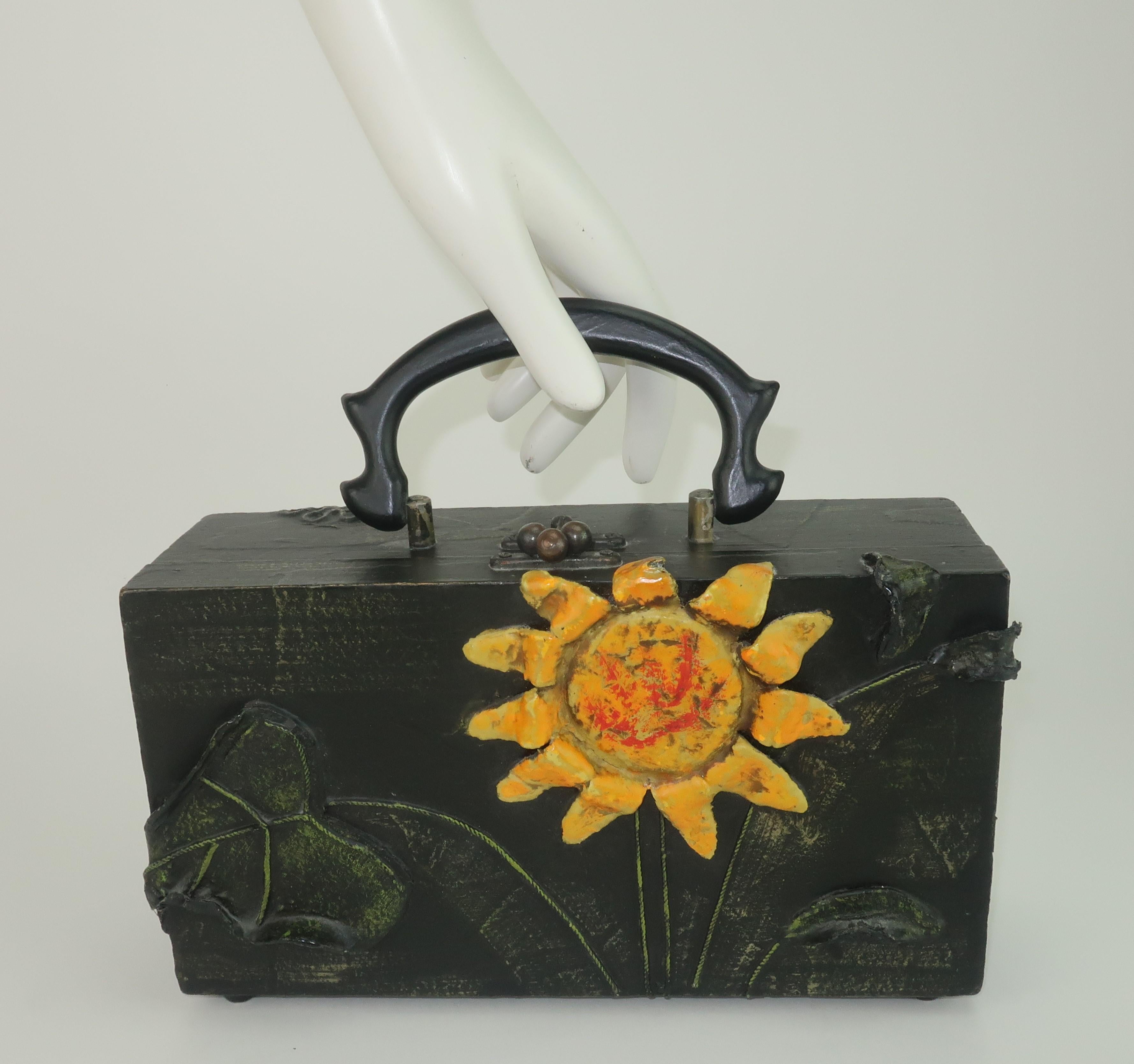 Lady London Papier Mache Sunflower Box Handbag, 1970 8