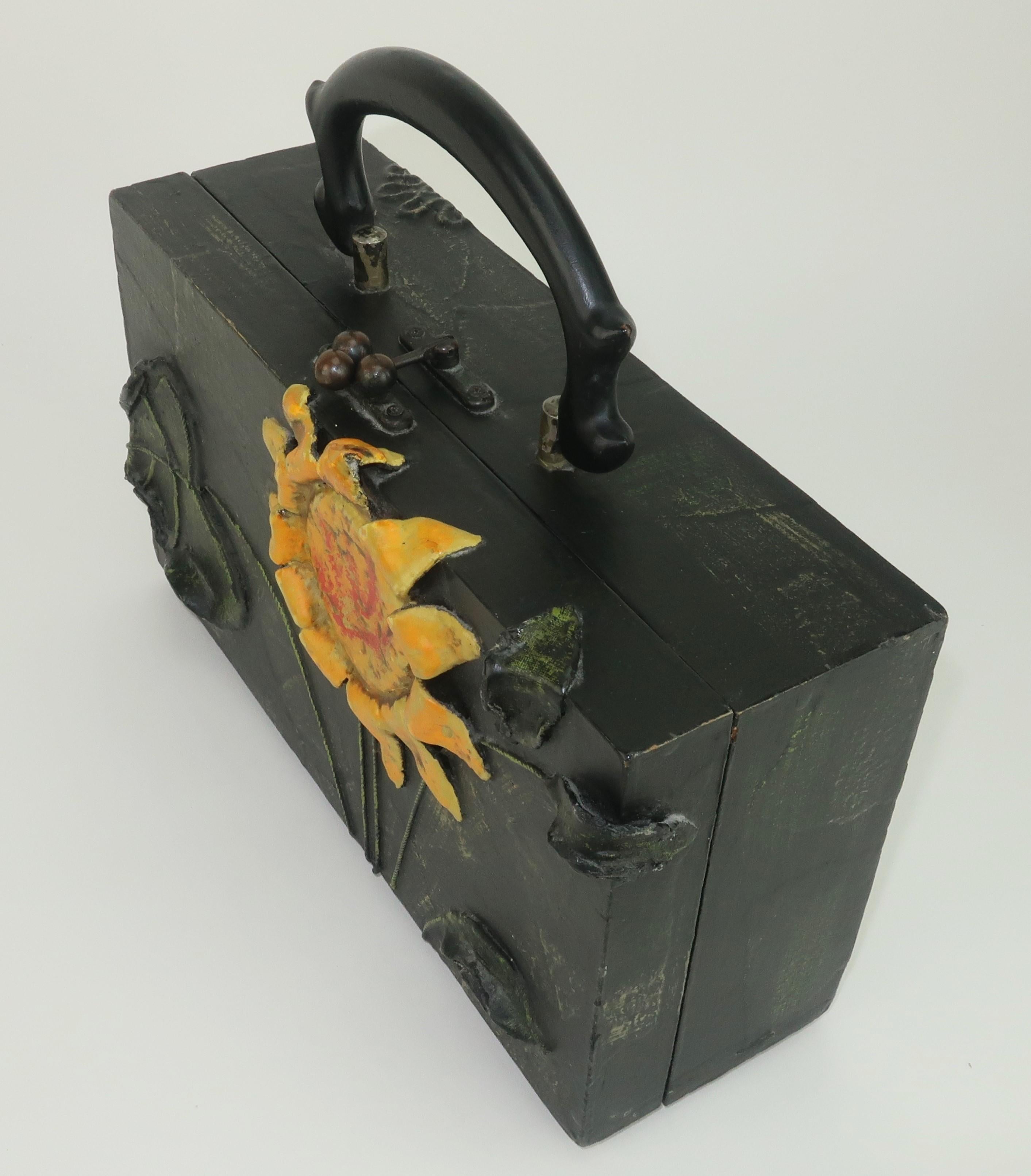 Women's Lady London Papier Mache Sunflower Box Handbag, 1970