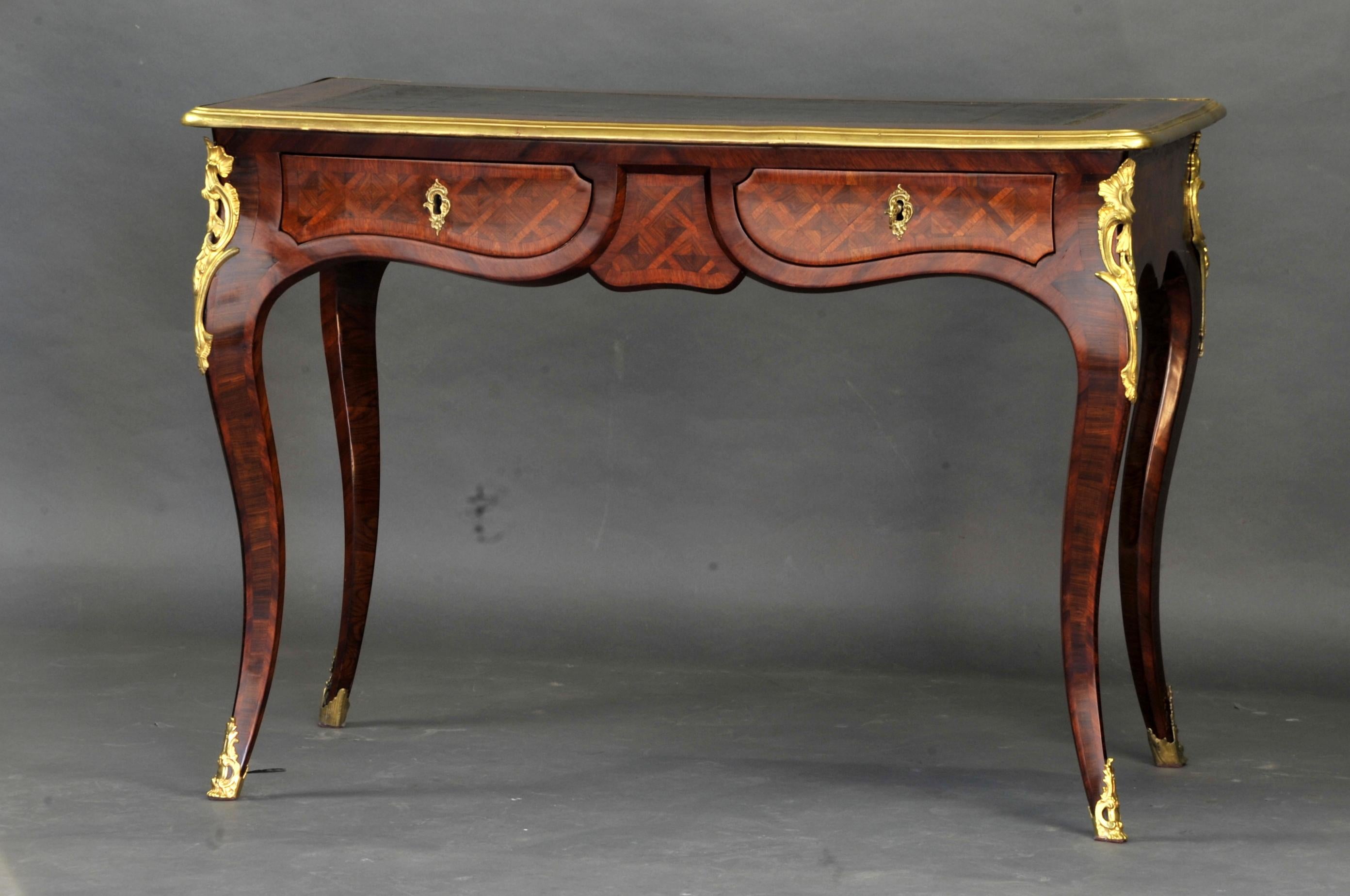 Kingwood Lady Louis XV Desk in Violet Wood Marquetry