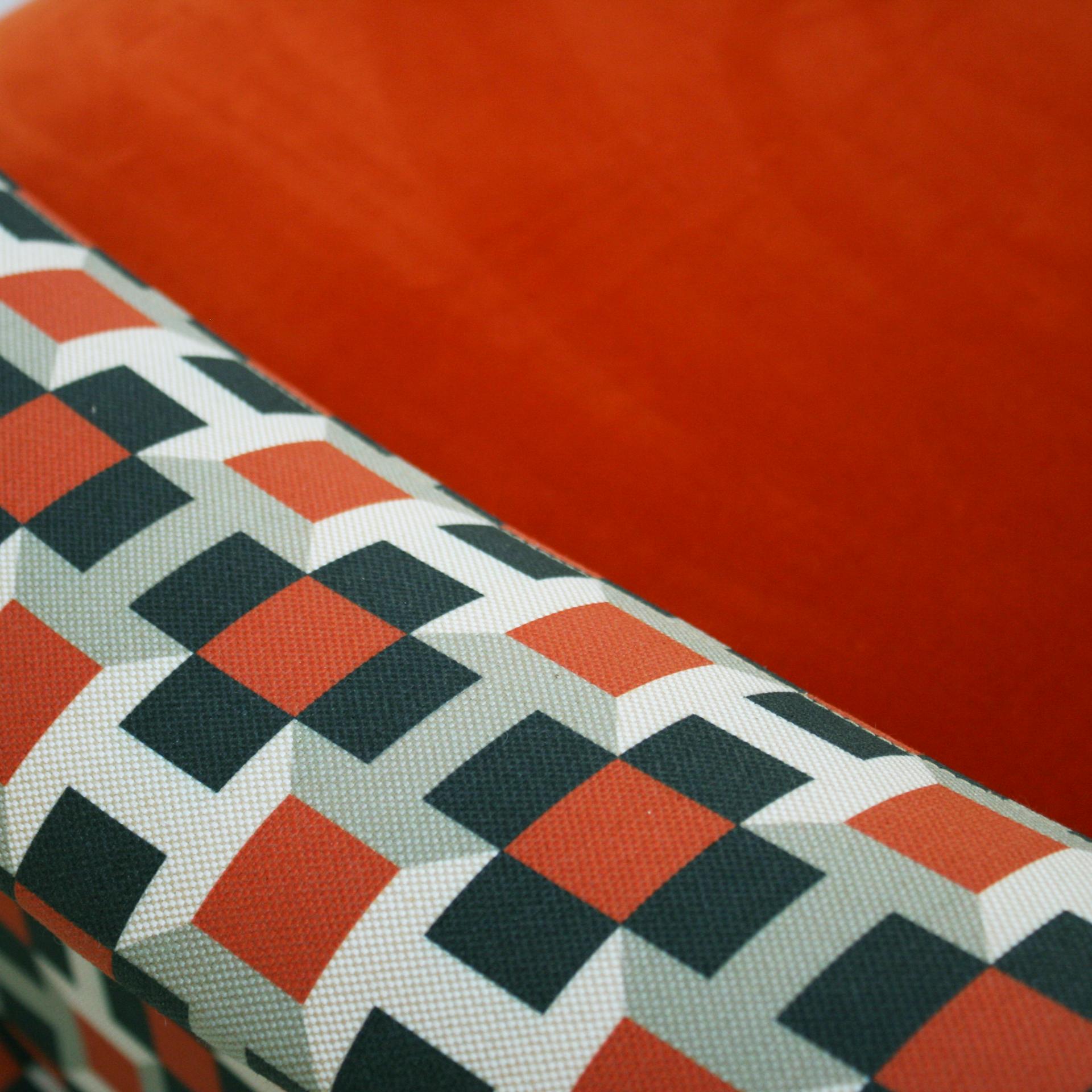 Fauteuil italien en velours de coton et tissu Hermès de Marco Zanuso by Arflex en vente 7