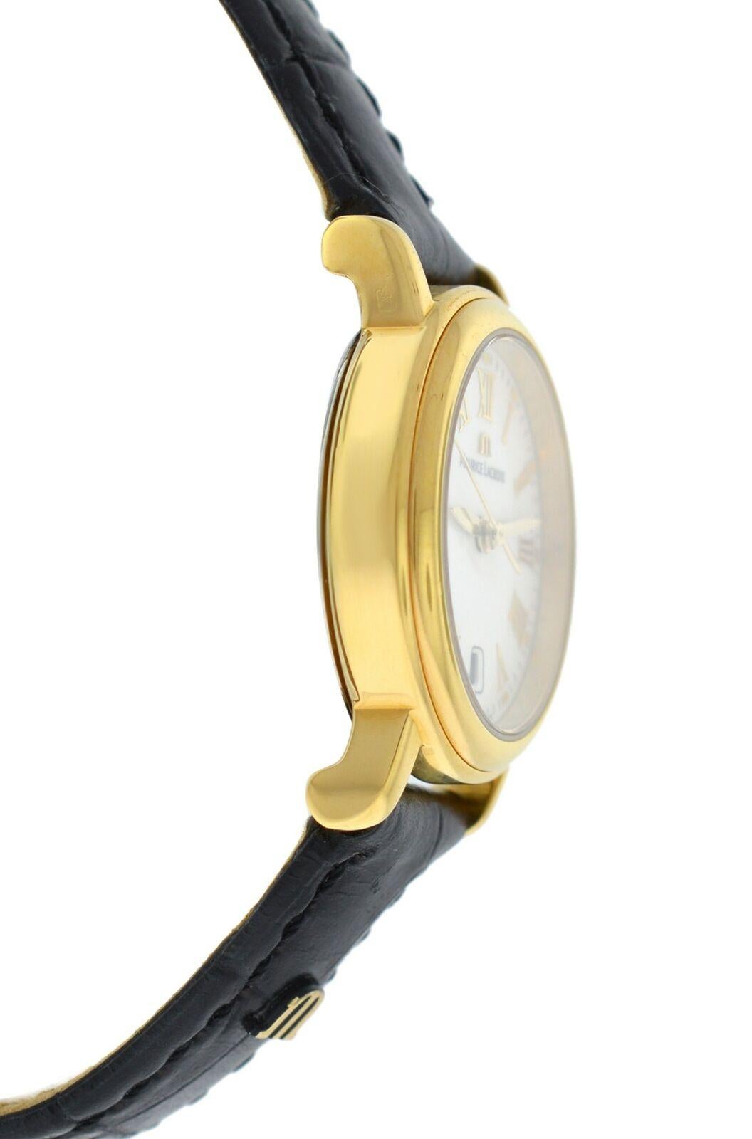 Lady Maurice Lacroix Les Classiques LC1012-YP011-710 Gold Quartz Watch In New Condition In New York, NY