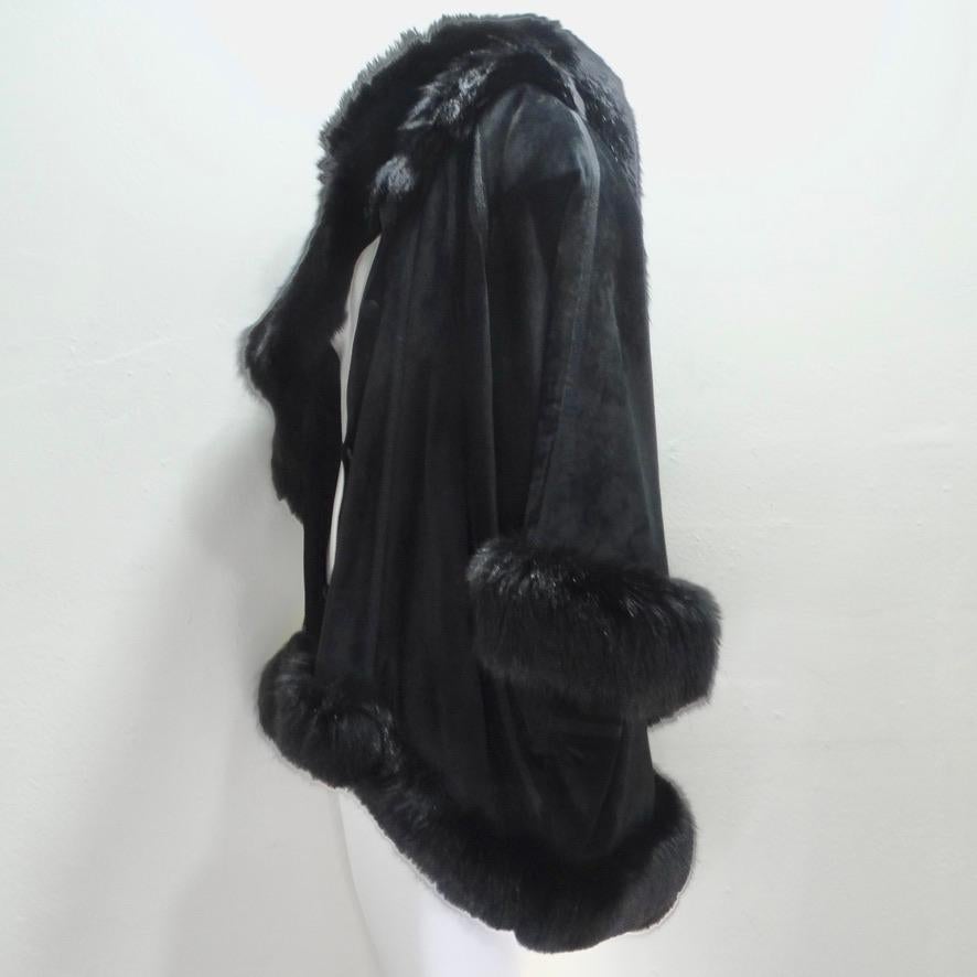 Lady Napoleon Black Fur Poncho Jacket For Sale 6