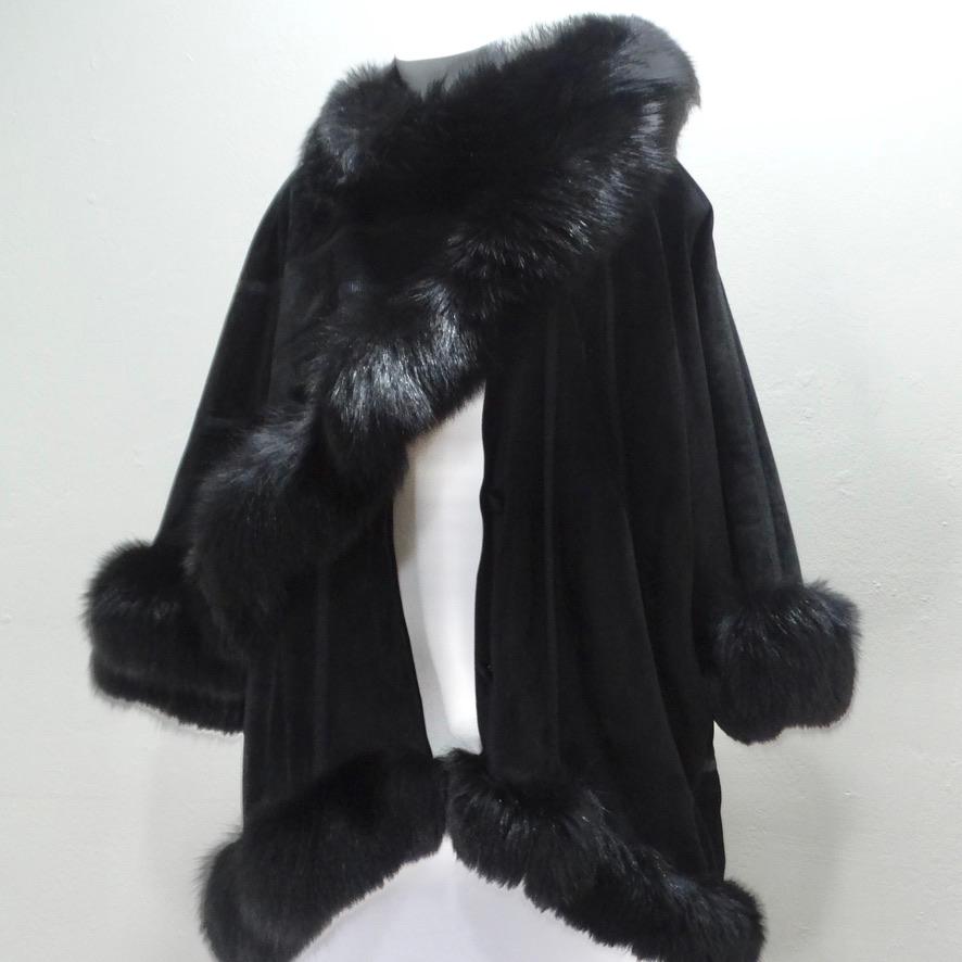 Lady Napoleon Black Fur Poncho Jacket For Sale 1