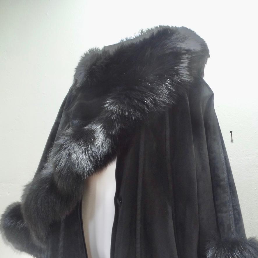 Lady Napoleon Black Fur Poncho Jacket For Sale 2