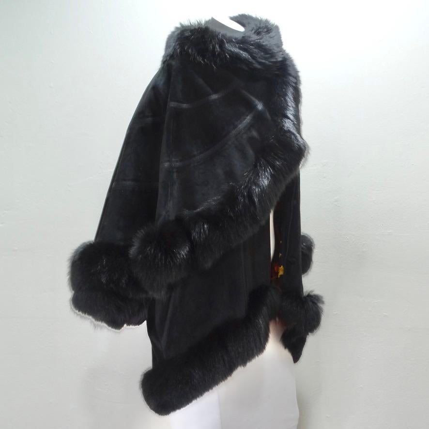Lady Napoleon Black Fur Poncho Jacket For Sale 3