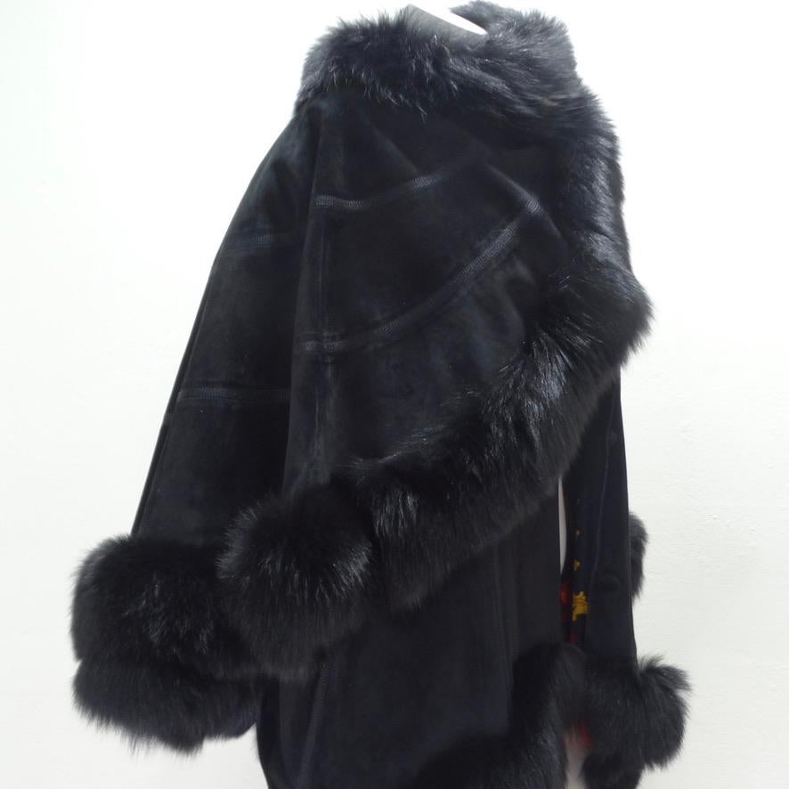 Lady Napoleon Black Fur Poncho Jacket For Sale 4