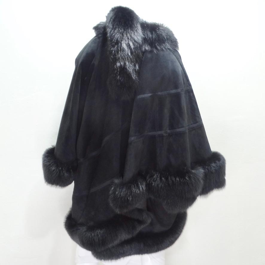 Lady Napoleon Black Fur Poncho Jacket For Sale 5