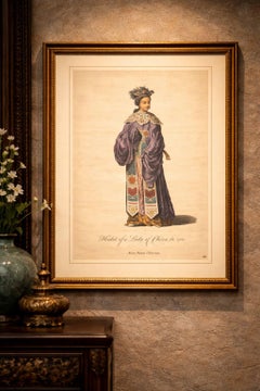 Lady of China in Court Attire, Antique Print, Jefferys, 1749