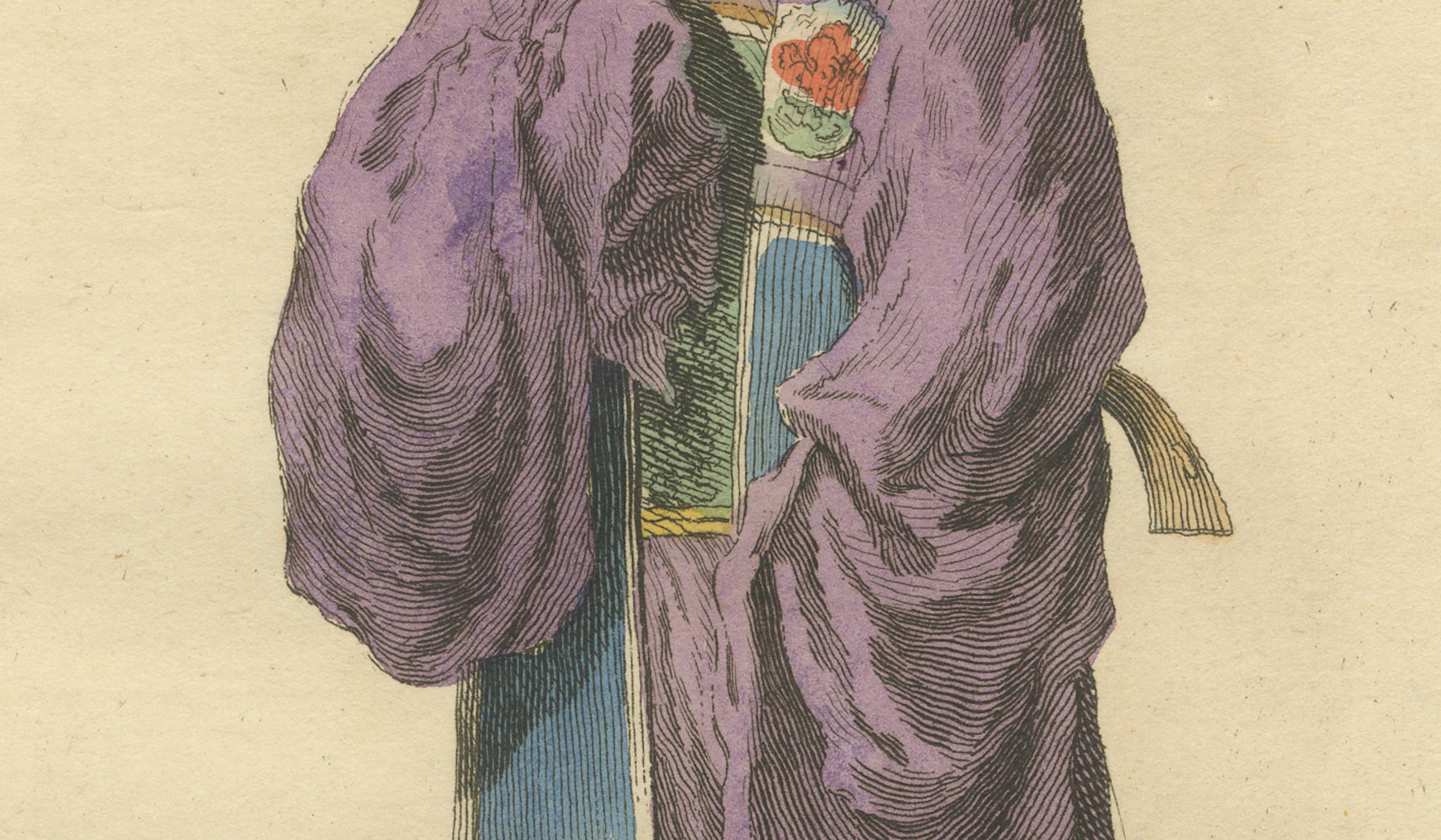 Lady of China in Court Attire, Antique Print, Jefferys, 1749