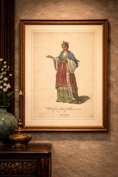 Lady of China in Elegant Court Dress, Antique Print, Jefferys, 1749