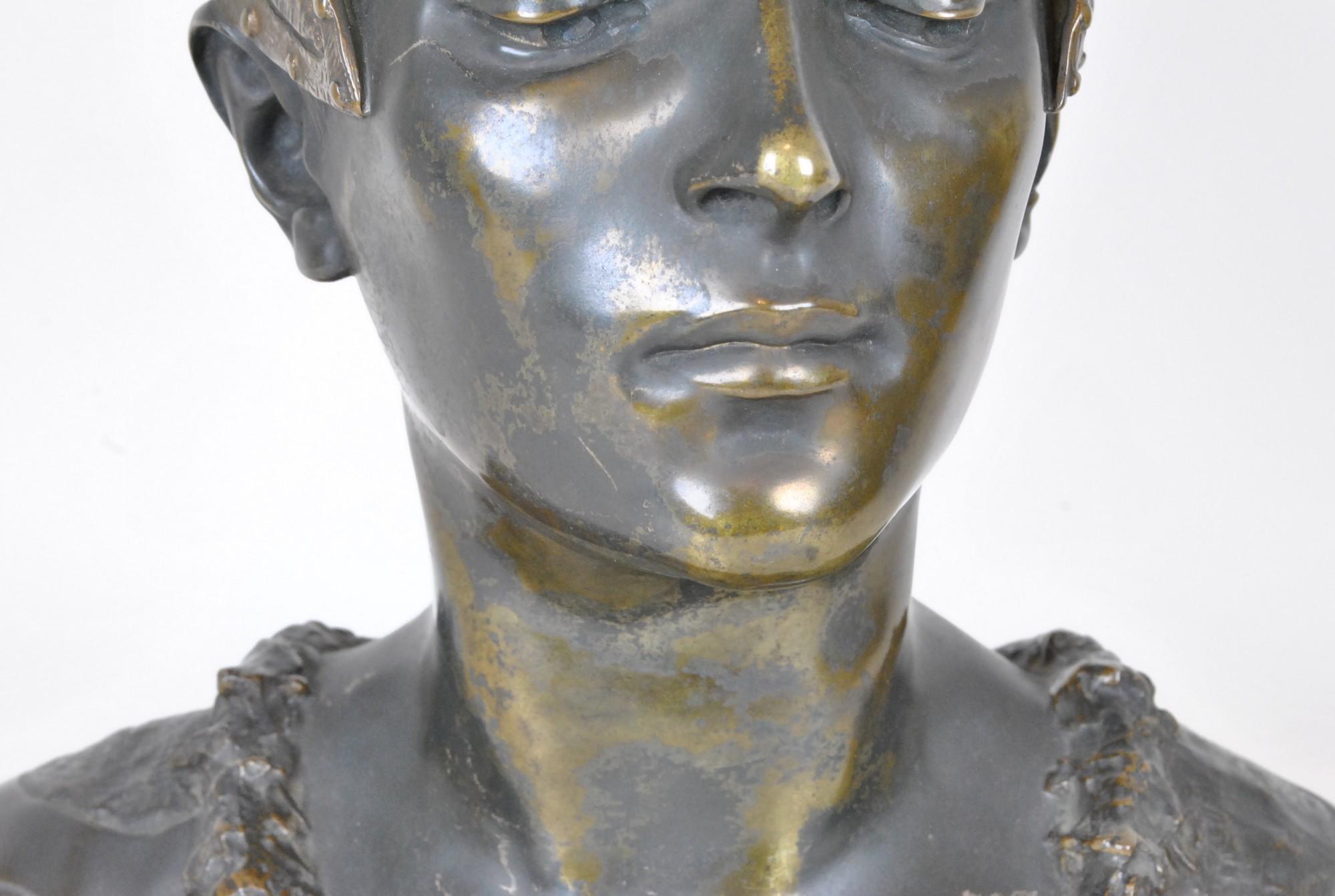 Lady of Florence, Bronze Bust, Signed Grange-Colombo, Late 19th Century 7
