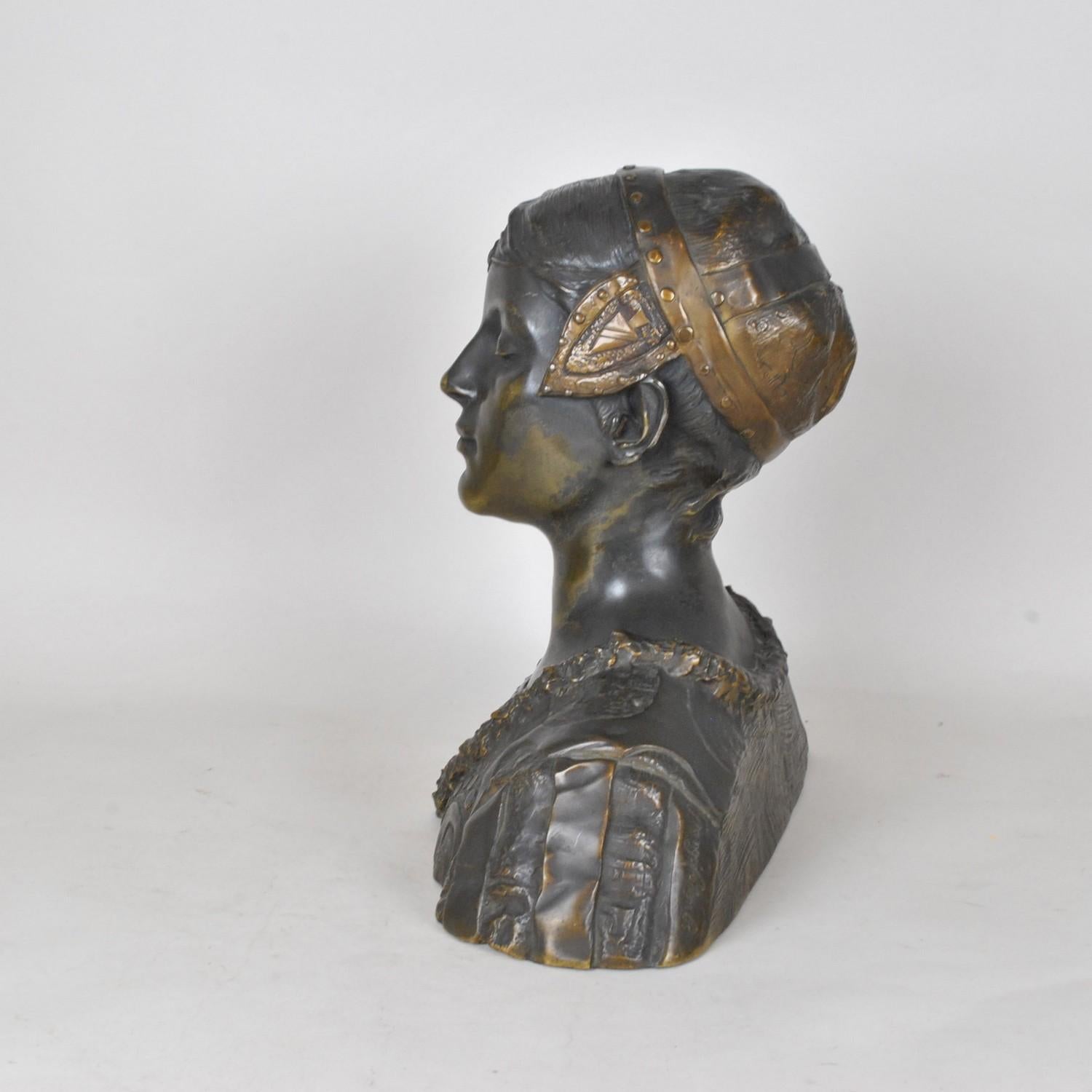 Lady of Florence, Bronze Bust, Signed Grange-Colombo, Late 19th Century 2