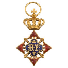 Lady of Her Majesty Insignia, Gold, Enamel. Spain, 19th Century