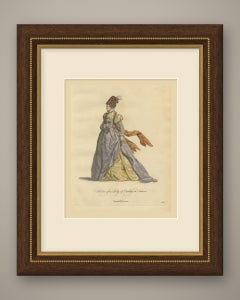 Lady of Quality in France with a Striped Toque, Jefferys Costume Plate, 1757