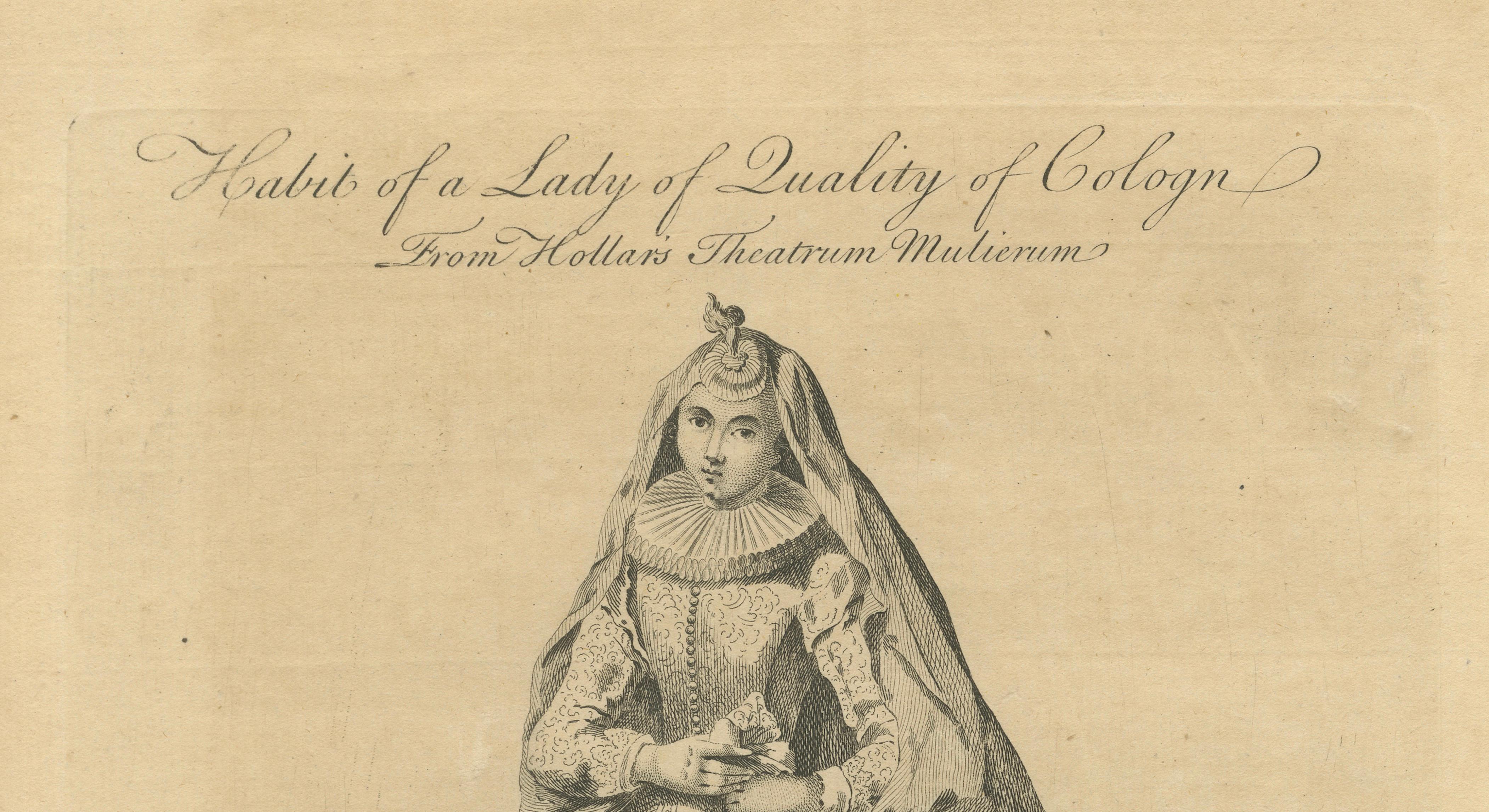 Lady of Quality of Cologne, Germany – Antique Costume Engraving, c.1795