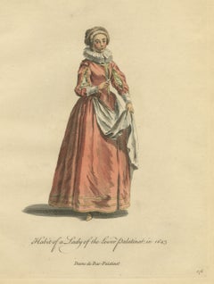 Lady of the Lower Palatinate in Red Gown and Ruff, Costume of 1643, 1757